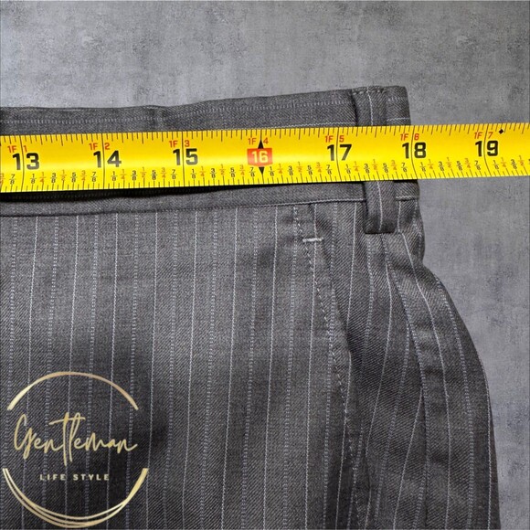 JOS A BANK Gold Men’s 2-Piece Suit 44L Blazer 38x30 Pants Gray Wool 2-Btn Jacket - Picture 11 of 16